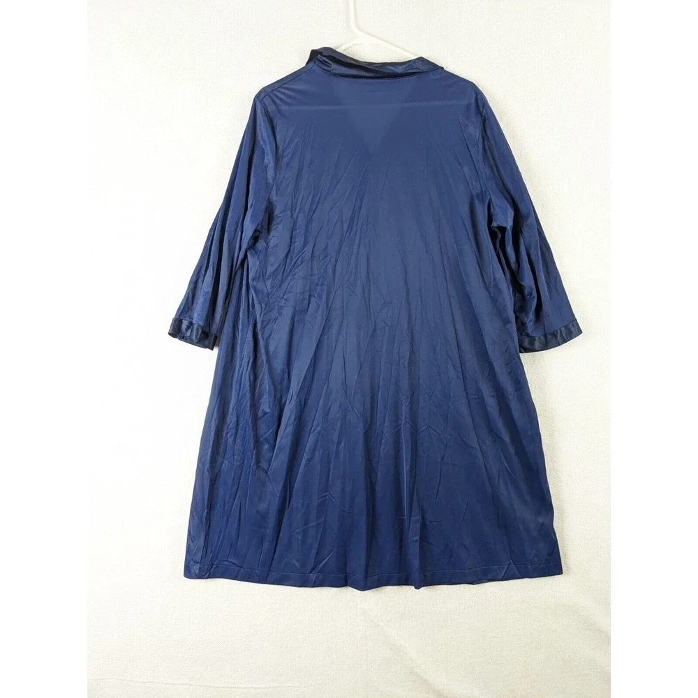 Womens Blue Gown Robe Vintage Sz L See Measurements Navy Blue‎